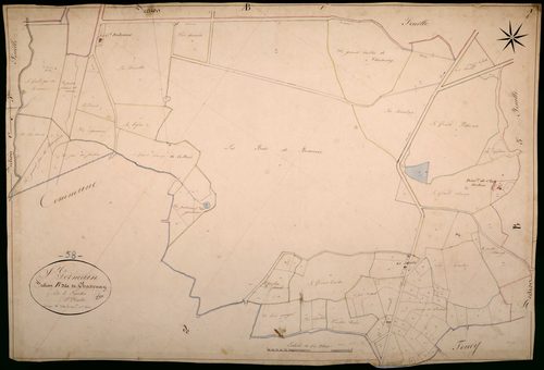Saint-Germain-Chassenay, cadastre ancien : plan parcellaire de la section B dite de Chassenay, feuille 2