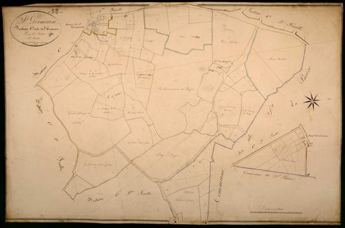 Saint-Germain-Chassenay, cadastre ancien : plan parcellaire de la section C dite de Saint-Germain, feuille 3