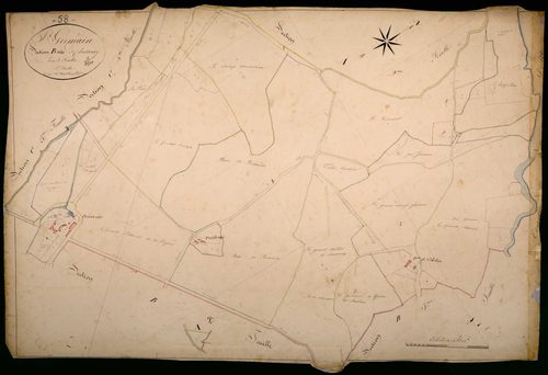 Saint-Germain-Chassenay, cadastre ancien : plan parcellaire de la section B dite de Chassenay, feuille 1