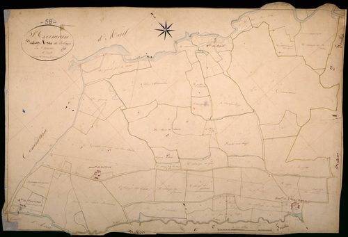 Saint-Germain-Chassenay, cadastre ancien : plan parcellaire de la section A dite de Saint-Loup, feuille 1