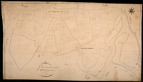 Saint-Germain-des-Bois, cadastre ancien : plan parcellaire de la section B dite de Saint-Germain, feuille 1