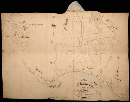 Saint-Hilaire-Fontaine, cadastre ancien : plan parcellaire de la section D dite de Saint-Hilaire, feuille 2
