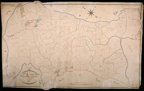 Saint-Honoré-les-Bains, cadastre ancien : plan parcellaire de la section B dite de la Queudre, feuille 3