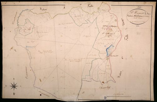 Saint-Honoré-les-Bains, cadastre ancien : plan parcellaire de la section D dite du Château de la Montagne