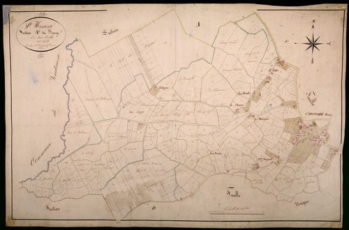 Saint-Honoré-les-Bains, cadastre ancien : plan parcellaire de la section A dite du Bourg, feuille 2