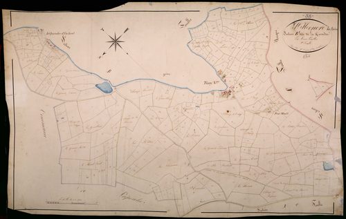 Saint-Honoré-les-Bains, cadastre ancien : plan parcellaire de la section B dite de la Queudre, feuille 2