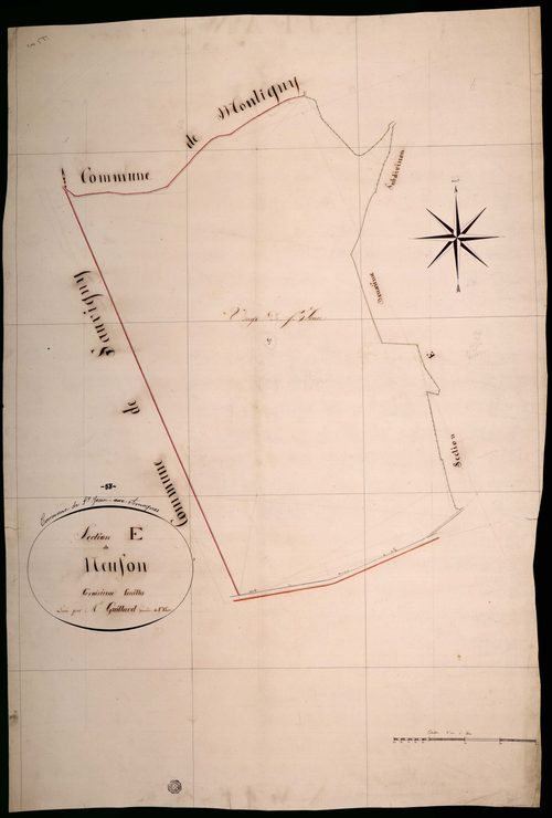 Saint-Jean-aux-Amognes, cadastre ancien : plan parcellaire de la section E dite de Neufond, feuille 3