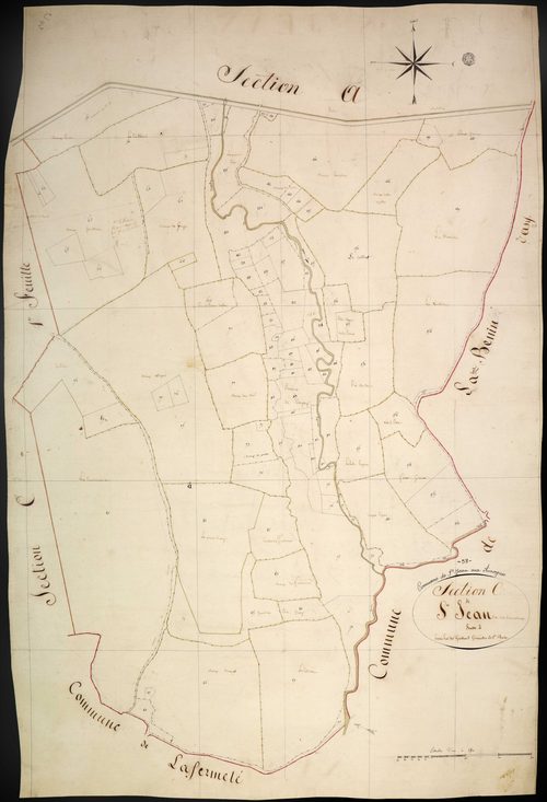 Saint-Jean-aux-Amognes, cadastre ancien : plan parcellaire de la section C dite de la Prairie de Cougny, feuille 2