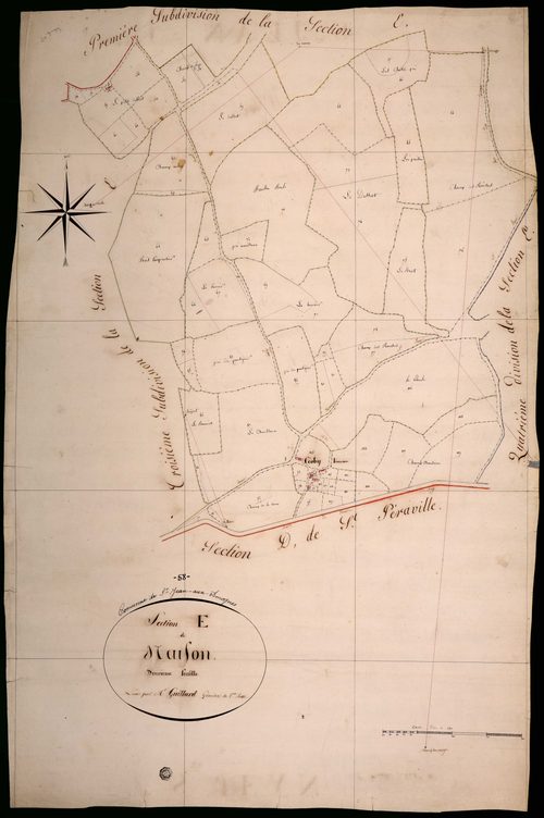 Saint-Jean-aux-Amognes, cadastre ancien : plan parcellaire de la section E dite de Neufond, feuille 2