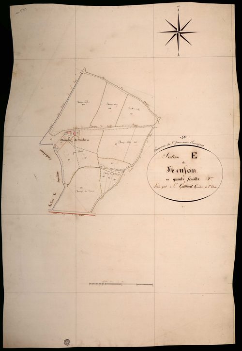 Saint-Jean-aux-Amognes, cadastre ancien : plan parcellaire de la section E dite de Neufond, feuille 4