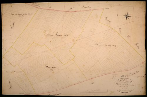 Saint-Laurent-l'Abbaye, cadastre ancien : plan parcellaire de la section B dite des Colmelles, feuille 2