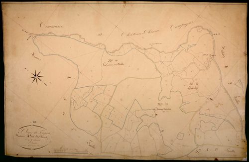 Saint-Léger-de-Fougeret, cadastre ancien : plan parcellaire de la section A dite du Bourg, feuille 1