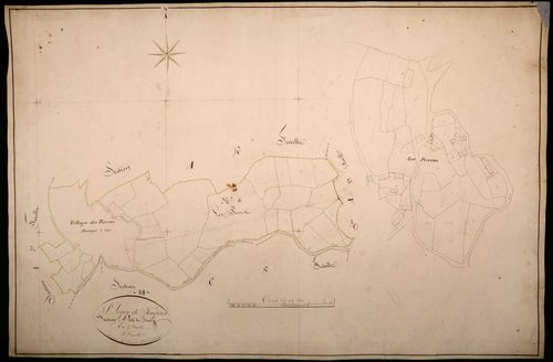 Saint-Léger-de-Fougeret, cadastre ancien : plan parcellaire de la section A dite du Bourg, feuille 3