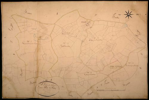Saint-Léger-de-Fougeret, cadastre ancien : plan parcellaire de la section A dite du Bourg, feuille 4