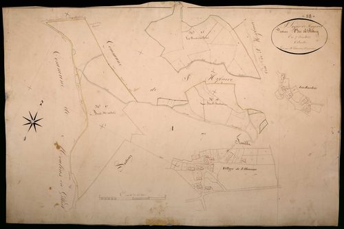 Saint-Léger-de-Fougeret, cadastre ancien : plan parcellaire de la section A dite du Bourg, feuille 6