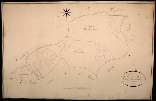 Saint-Léger-de-Fougeret, cadastre ancien : plan parcellaire de la section A dite du Bourg, feuille 5