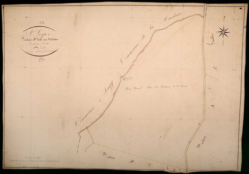 Saint-Léger-des-Vignes, cadastre ancien : plan parcellaire de la section B dite des Valettes, feuille 1