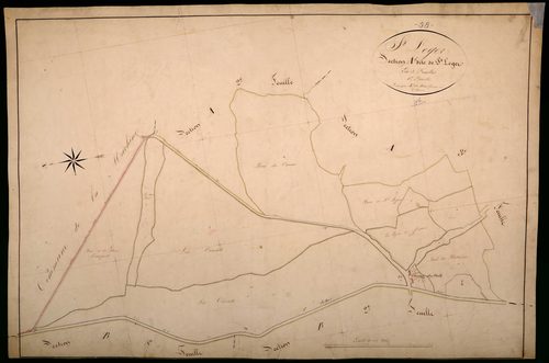 Saint-Léger-des-Vignes, cadastre ancien : plan parcellaire de la section A dite de Saint-Léger, feuille 1