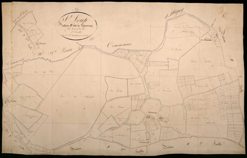 Saint-Loup, cadastre ancien : plan parcellaire de la section B dite de Genevray, feuille 1