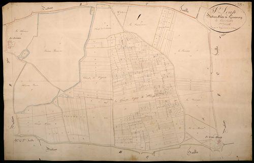 Saint-Loup, cadastre ancien : plan parcellaire de la section B dite de Genevray, feuille 2