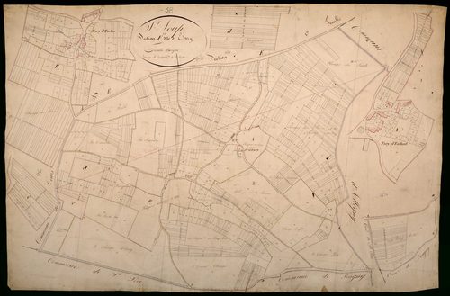 Saint-Loup, cadastre ancien : plan parcellaire de la section F dite d'Évry