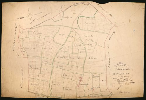 Saint-Malo-en-Donziois, cadastre ancien : plan parcellaire de la section D dite des Métairies