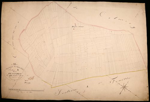 Saint-Malo-en-Donziois, cadastre ancien : plan parcellaire de la section A dite du Beauchot, feuille 1