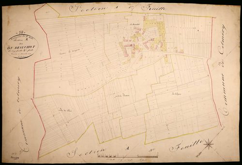 Saint-Malo-en-Donziois, cadastre ancien : plan parcellaire de la section A dite du Beauchot, feuille 2