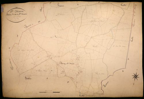 Sainte-Marie, cadastre ancien : plan parcellaire de la section A dite de Sainte-Marie, feuille 2