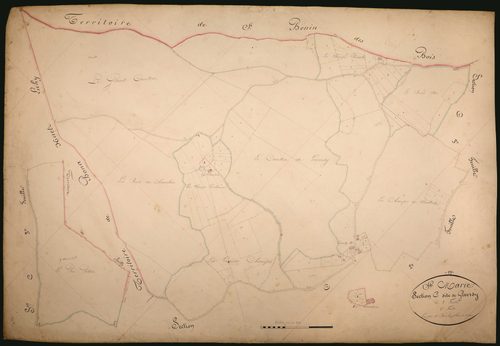 Sainte-Marie, cadastre ancien : plan parcellaire de la section C dite de Giverdy, feuille 1