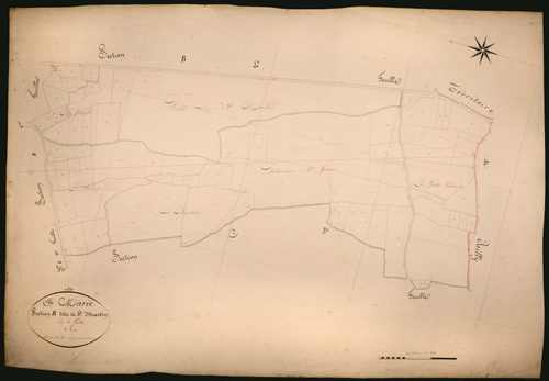 Sainte-Marie, cadastre ancien : plan parcellaire de la section B dite de Saint-Martin, feuille 3