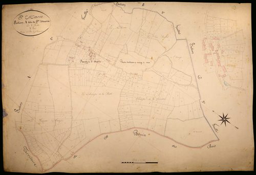 Sainte-Marie, cadastre ancien : plan parcellaire de la section A dite de Sainte-Marie, feuille 3