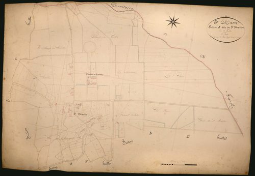 Sainte-Marie, cadastre ancien : plan parcellaire de la section B dite de Saint-Martin, feuille 1