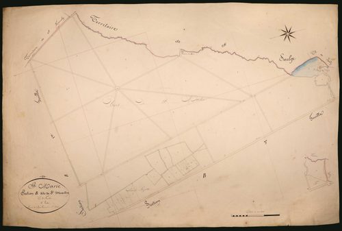 Sainte-Marie, cadastre ancien : plan parcellaire de la section B dite de Saint-Martin, feuille 4
