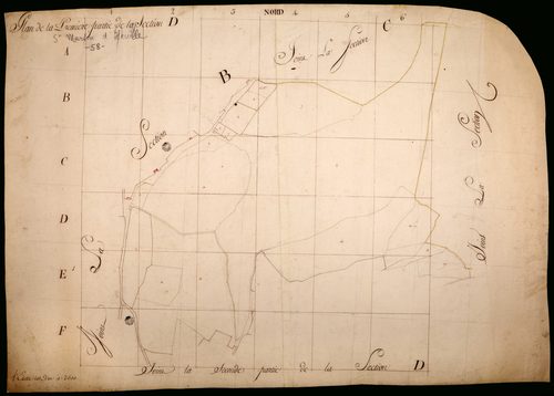 Saint-Martin-d'Heuille, cadastre ancien : plan parcellaire de la section D, feuille 1