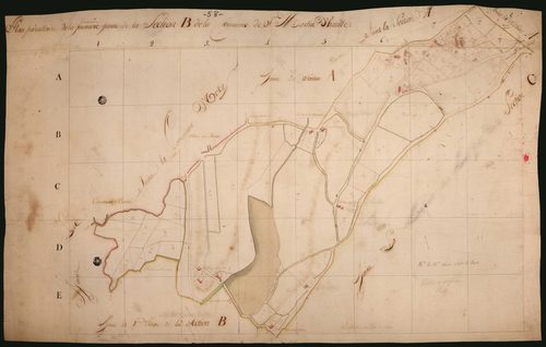 Saint-Martin-d'Heuille, cadastre ancien : plan parcellaire de la section B, feuille 2