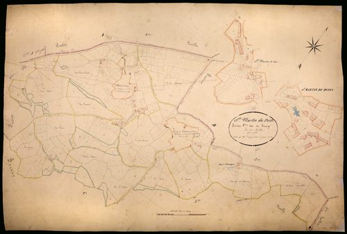 Saint-Martin-du-Puy, cadastre ancien : plan parcellaire de la section C dite du Bourg, feuille 1