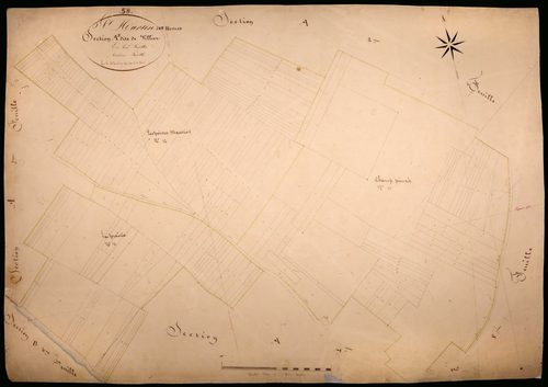 Saint-Martin-sur-Nohain, cadastre ancien : plan parcellaire de la section A dite de Villiers, feuille 3