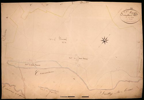 Saint-Martin-sur-Nohain, cadastre ancien : plan parcellaire de la section A dite de Villiers, feuille 7
