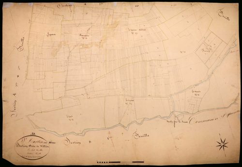 Saint-Martin-sur-Nohain, cadastre ancien : plan parcellaire de la section A dite de Villiers, feuille 8