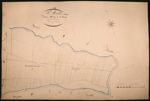 Saint-Martin-sur-Nohain, cadastre ancien : plan parcellaire de la section B dite de Saint-Martin, feuille 2