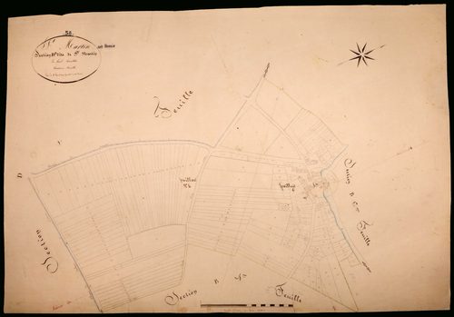 Saint-Martin-sur-Nohain, cadastre ancien : plan parcellaire de la section B dite de Saint-Martin, feuille 3