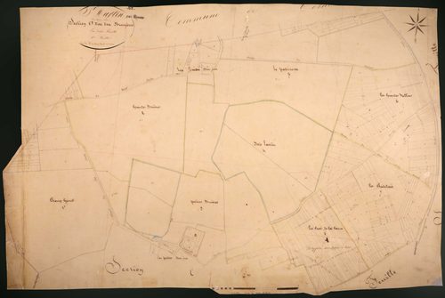 Saint-Martin-sur-Nohain, cadastre ancien : plan parcellaire de la section C dite des Bruyères, feuille 1