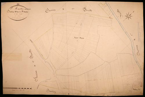 Saint-Martin-sur-Nohain, cadastre ancien : plan parcellaire de la section B dite de Saint-Martin, feuille 4