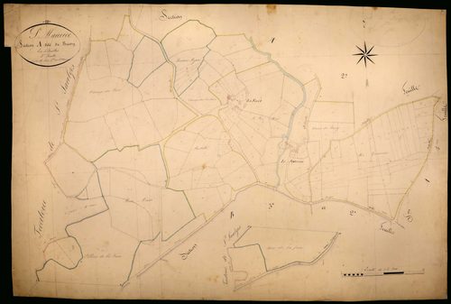 Saint-Maurice, cadastre ancien : plan parcellaire de la section A dite de Bussy, feuille 3