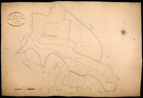 Saint-Maurice, cadastre ancien : plan parcellaire de la section A dite de Bussy, feuille 1