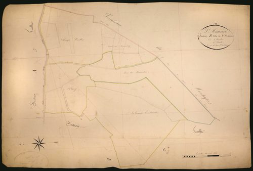 Saint-Maurice, cadastre ancien : plan parcellaire de la section B dite de Saint-Maurice, feuille 1