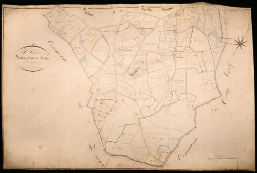 Saint-Parize-en-Viry, cadastre ancien : plan parcellaire de la section B dite de Dudon