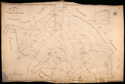 Saint-Parize-en-Viry, cadastre ancien : plan parcellaire de la section A dite de Montampuis