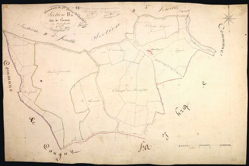 Saint-Parize-le-Châtel, cadastre ancien : plan parcellaire de la section B dite de Limoux, feuille 6